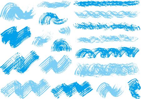 A collection of materials written with a brushのイラスト素材