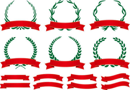 Laurel vector illustration material collectionのイラスト素材