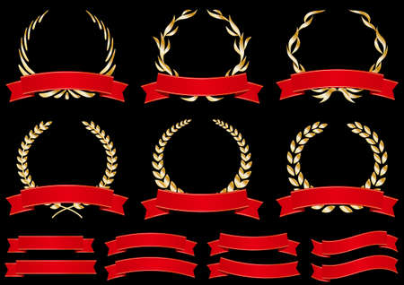 Laurel vector illustration material collectionのイラスト素材