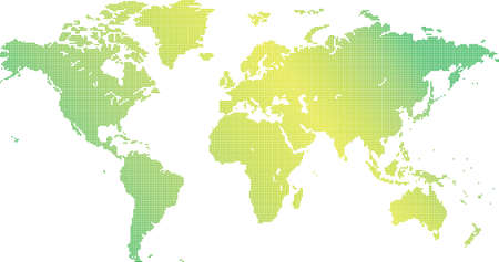 World map material written in dots