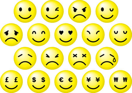 Collection of facial expression iconsのイラスト素材
