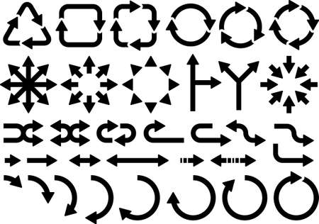 Illustration material collection of recycling and arrowのイラスト素材