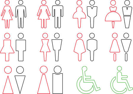 Icon collection of toilet men and womenのイラスト素材