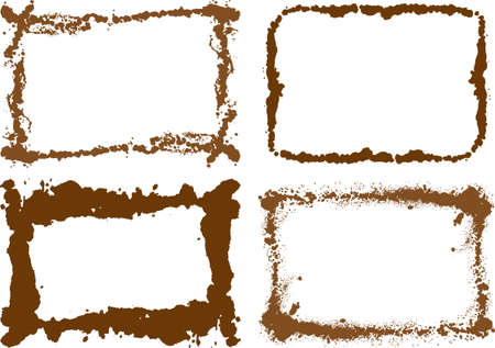 Frame material drawn with a brushのイラスト素材