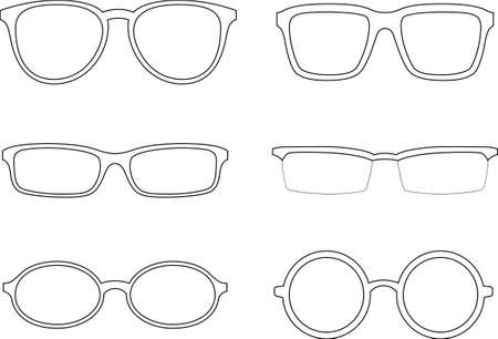 Vector illustration material collection of glassesのイラスト素材