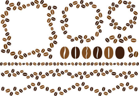 Illustration material collection of coffee beansのイラスト素材