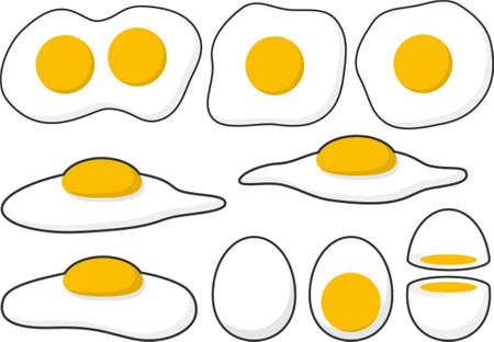 Egg vector illustration material collectionのイラスト素材