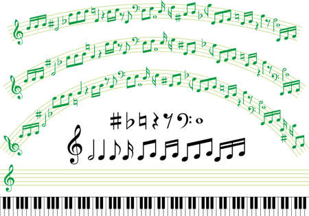 Collection of music image materialsのイラスト素材