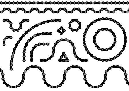 Roller chain illustration material collectionのイラスト素材