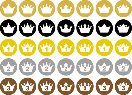 Crown icon illustration material collectionのイラスト素材