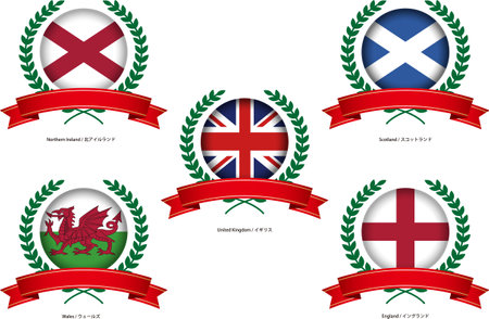 British flag image material setのイラスト素材