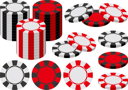 Casino chip illustration material collectionのイラスト素材