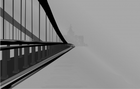 Bridge across the sea of loneliness のイラスト素材