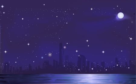 Atmosphere of the night was filled with stars  Create works of art from illustrator のイラスト素材