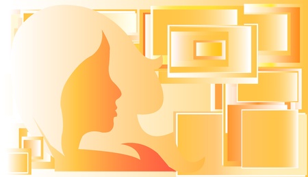 Abstract woman blockのイラスト素材