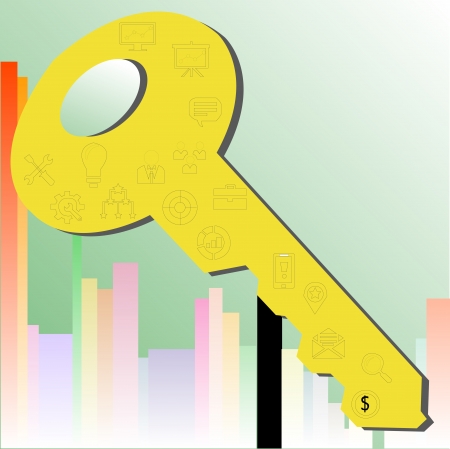 Icon key of SEO on abstract backgroundのイラスト素材