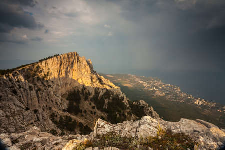 Majestic sunset in the mountains landscape, morningの写真素材