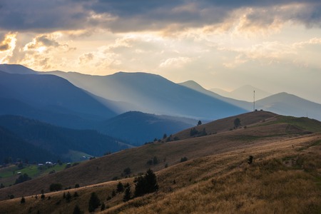 the mountain autumn landscape with colorful forest