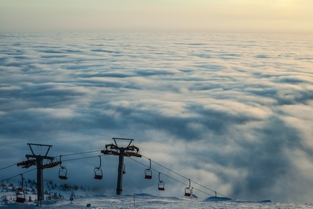 Mountain above the clouds. Ukraineの写真素材