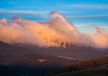 stormy weather in mountainsの写真素材