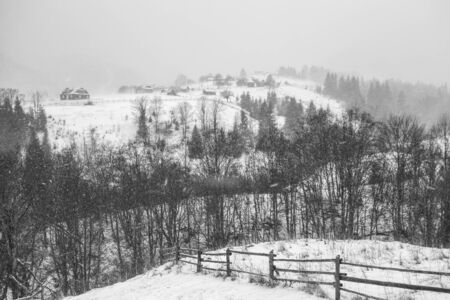 Clearing Snow Storm in the Rocky Mountains.の写真素材