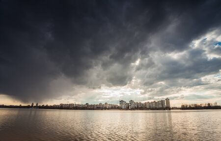 Storm dark cloudsの写真素材