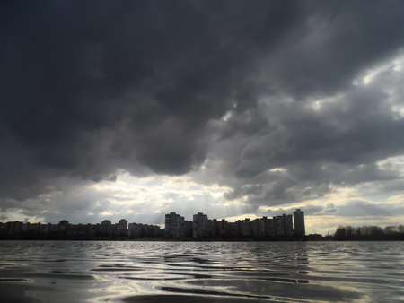 Storm dark cloudsの写真素材