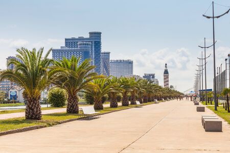 Seaside promenade in Batumi, Georgia.の写真素材