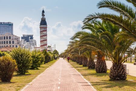Seaside promenade in Batumi, Georgia.の写真素材
