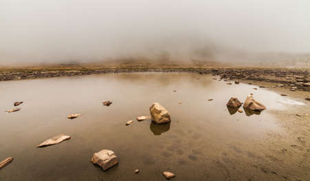 Lake between the mountains at sunset, Turkeyの写真素材