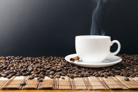 Coffee cup and coffee beans.の写真素材