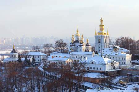 Kiev-Pechersk Lavra at winter.の写真素材