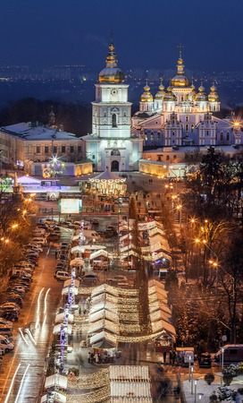 St. Michael's Golden-Domed Monastery - famous church in Kyiv, Ukraine.の写真素材