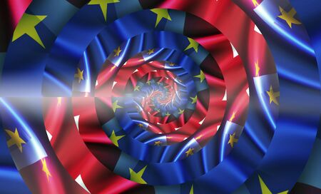 Flags of the United Kingdom and the European Union. Droste Effect