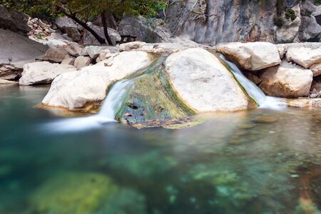Picturesque scene in Goynuk canyon, located in District of Kemer, Antalya Province. Beautiful sunrise scenery in Turky, Asiaの写真素材