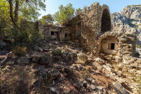 Ruins of Olympos ancient city near Cirali beach of Mediterranean sea. Turkey. Asia Minor