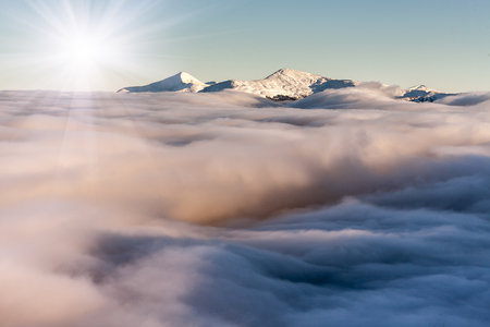 winter Carpathians landscape, Europe mountains, wonderful worldの写真素材