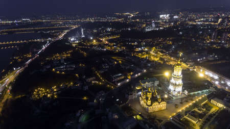 Kiev Pechersk Lavra church view from the height, Kiev, Ukraine.の写真素材