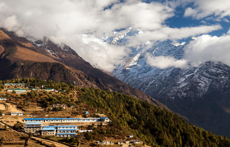 Namche Bazaar, Everest trek, Himalaya, Nepal.の写真素材