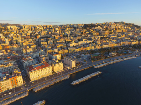 A view of downtown Naples, Italyの写真素材