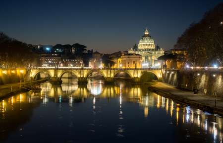 rome skyline st.peter basilica vatican cityの写真素材
