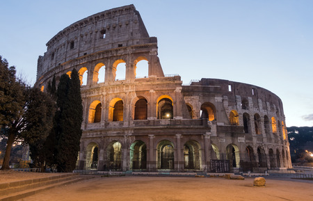 The Colosseum or Coliseum, Flavian Amphitheatre in Rome, Italyの写真素材