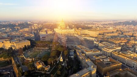 rome skyline st.peter basilica vatican cityの写真素材