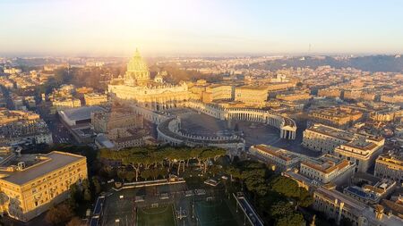 rome skyline st.peter basilica vatican cityの写真素材