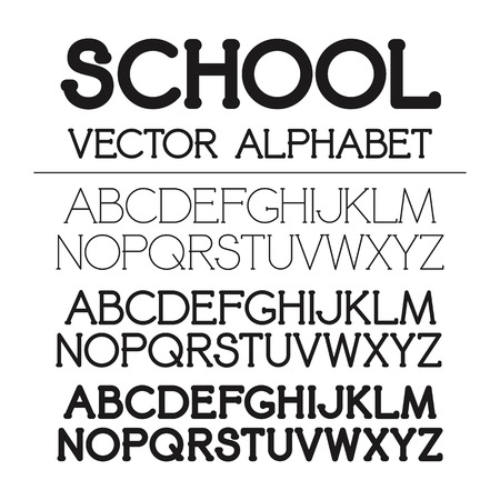 Dark serif font on white background. light, regular and bold versions included.のイラスト素材