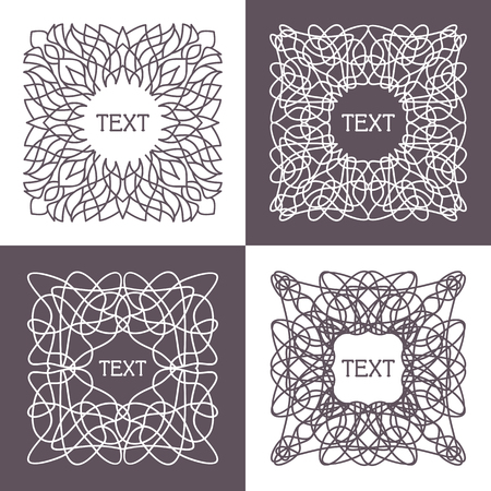 Vector frame with space for text in trendy mono line styleのイラスト素材