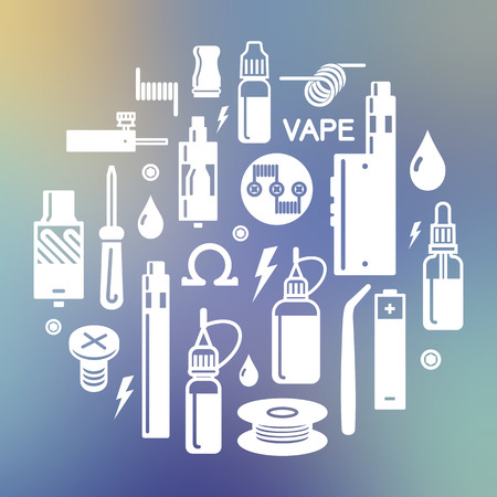 Vector illustration of vape on blurred backgroundのイラスト素材