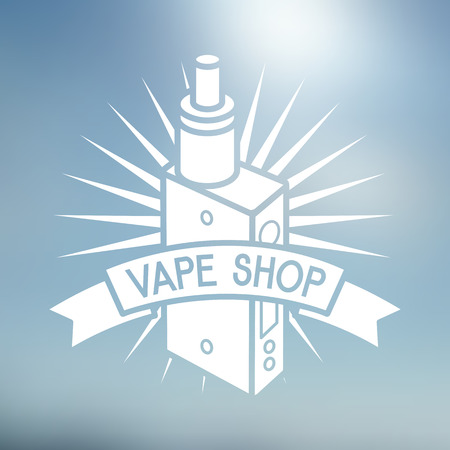 Vape Shop Logo Isolated on blurred backgroundのイラスト素材