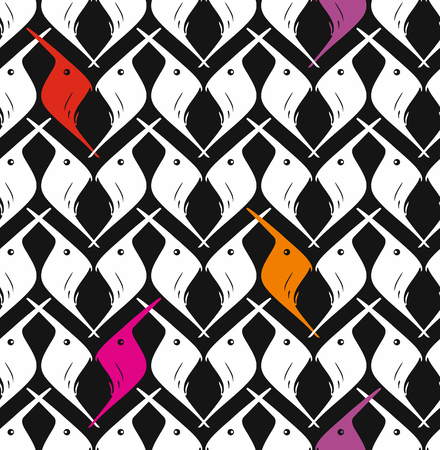 Vector seamless pattern Bird. Endless abstract background.のイラスト素材