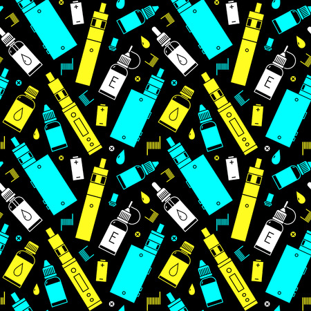 seamless pattern of vape and accessoriesのイラスト素材
